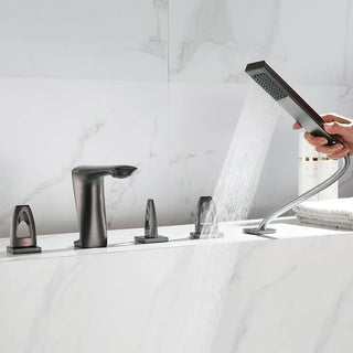 Aiken - Modern 5 Piece Bathtub Tap Set with Pull Out Shower Spray