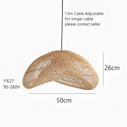 Bernardo - Wicker and Rattan Round Pendant Ceiling Light