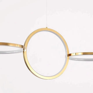 Golden Modern Hanging Ring Round Line Chandelier