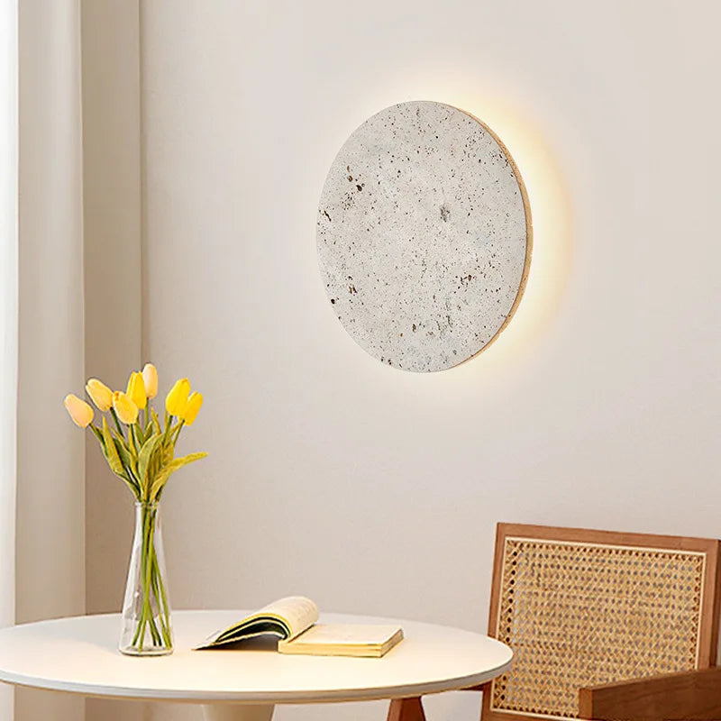 Vasilis - Natural Stone Circular Wall Lamp