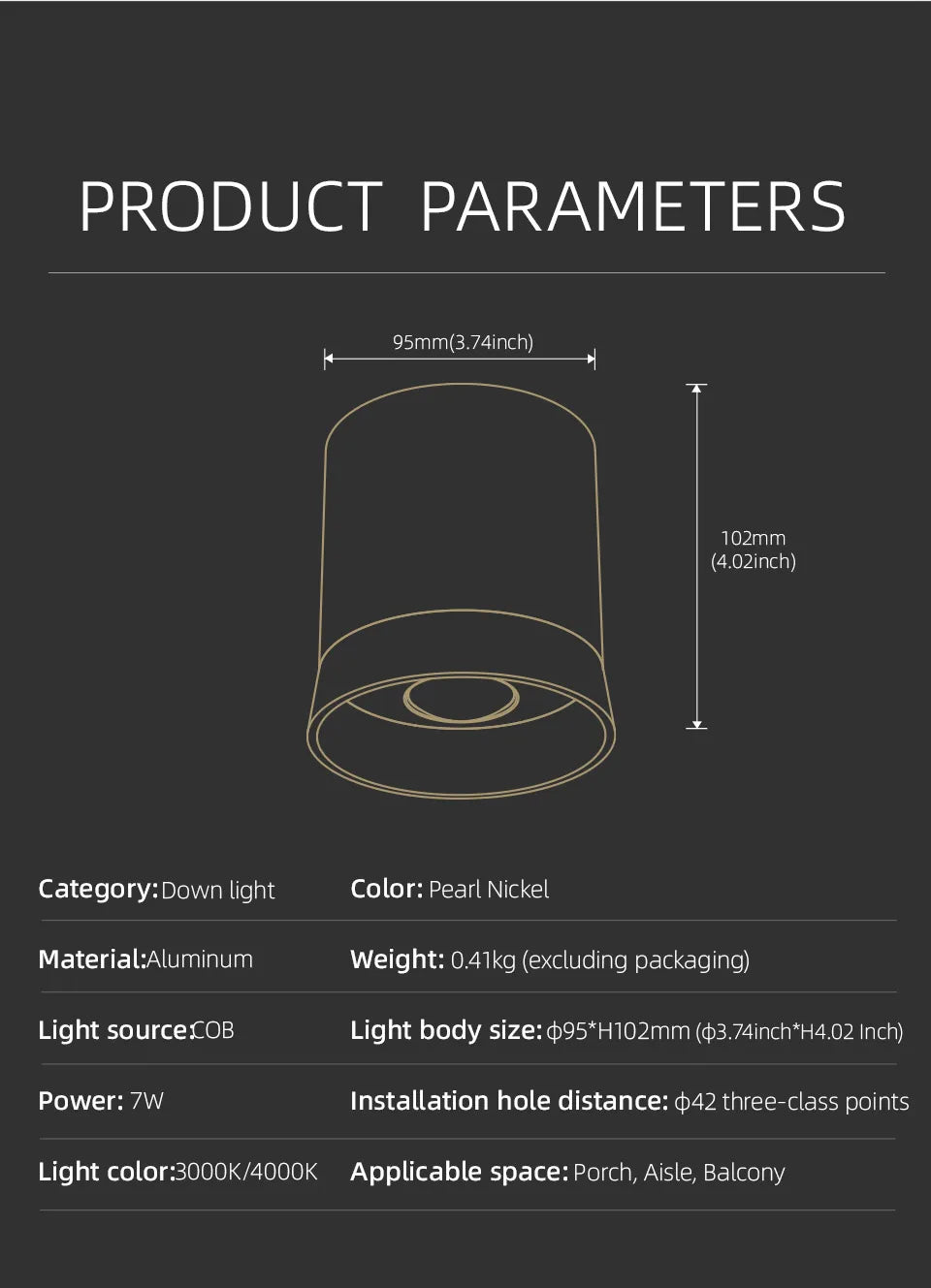 AlidaI - Pearl Nickel Circular LED Downlight Ceiling Light