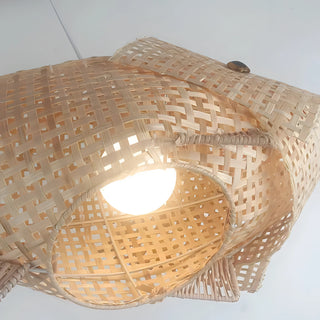 Amaris - Modern Bamboo Wood Hanging Fish Ceiling Light