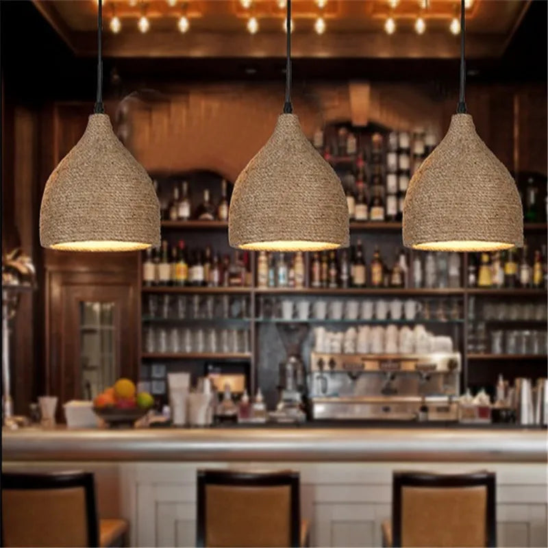 Sylvia - Hemp Rope Vintage Pendant Ceiling Light