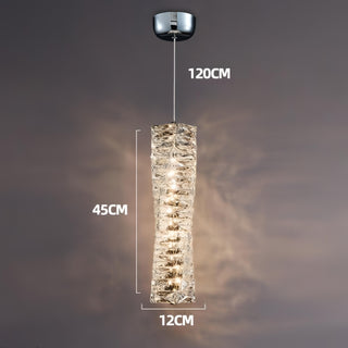 Zayd - Twisted Crystal Glass Hanging Pendant Ceiling Light