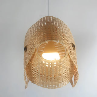 Amaris - Modern Bamboo Wood Hanging Fish Ceiling Light