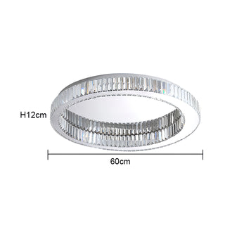 Mac - Crystal Glass Round Modern Semi-Flush Ceiling Light Chandelier