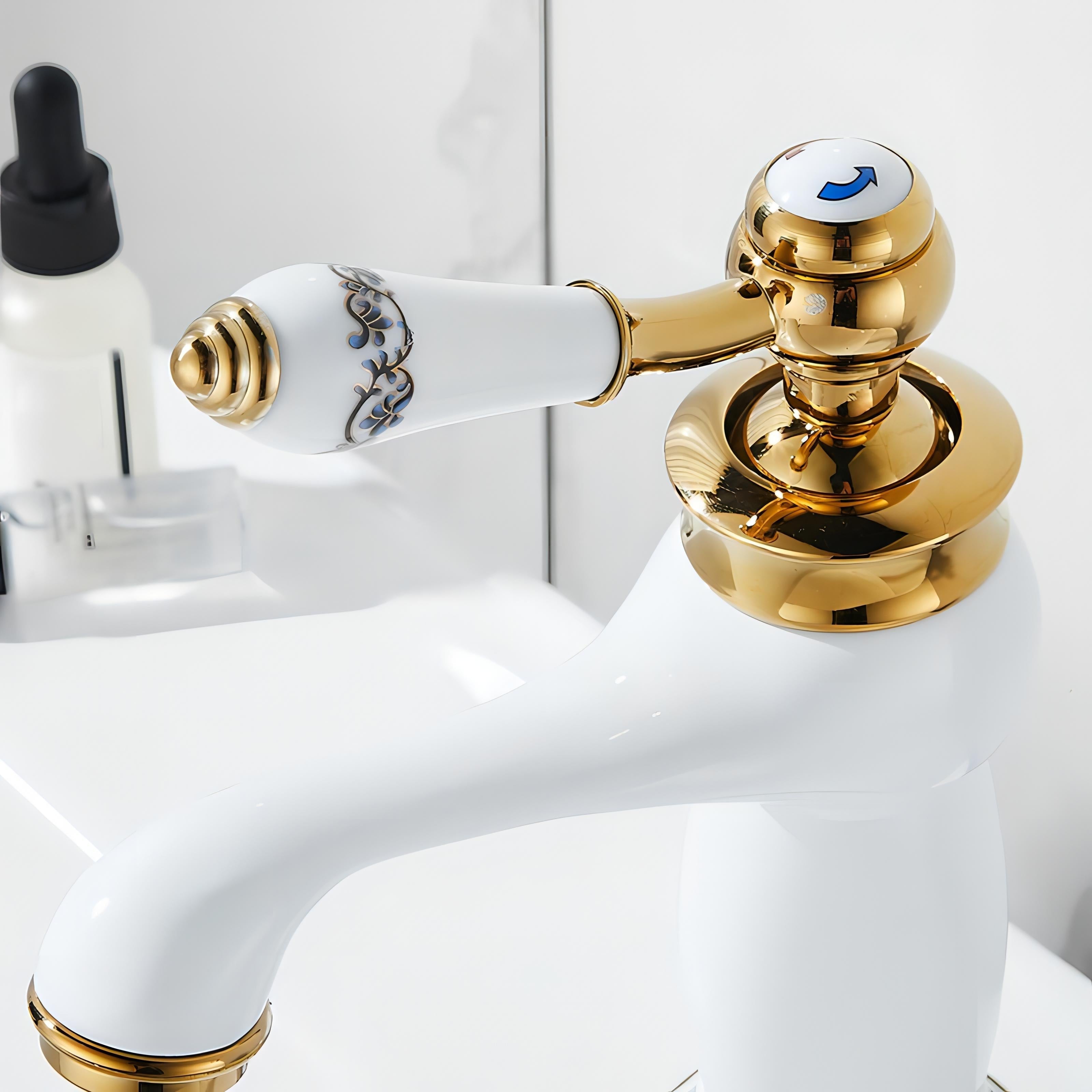 Canaan - Hot/Cold Retro Porcelain Single Lever Basin Tap