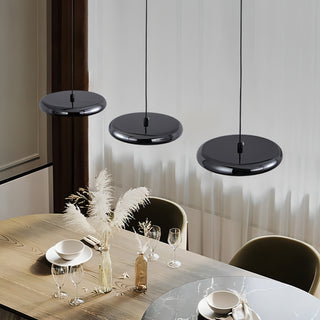 Omari - Modern Multi Head Black Dish Hanging Round Ceiling Light