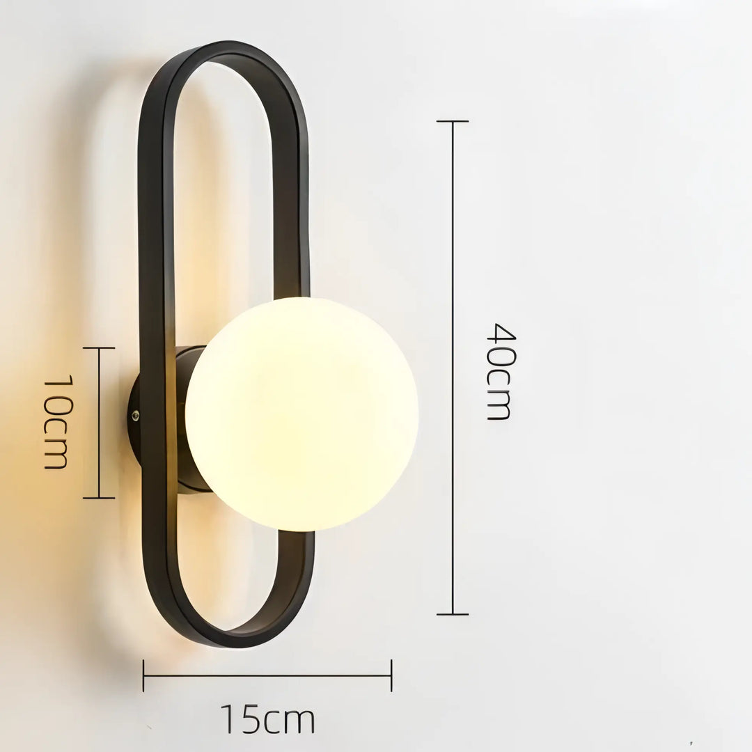 Marine - LED Oval Metal Wall Lamp With Glass Shade