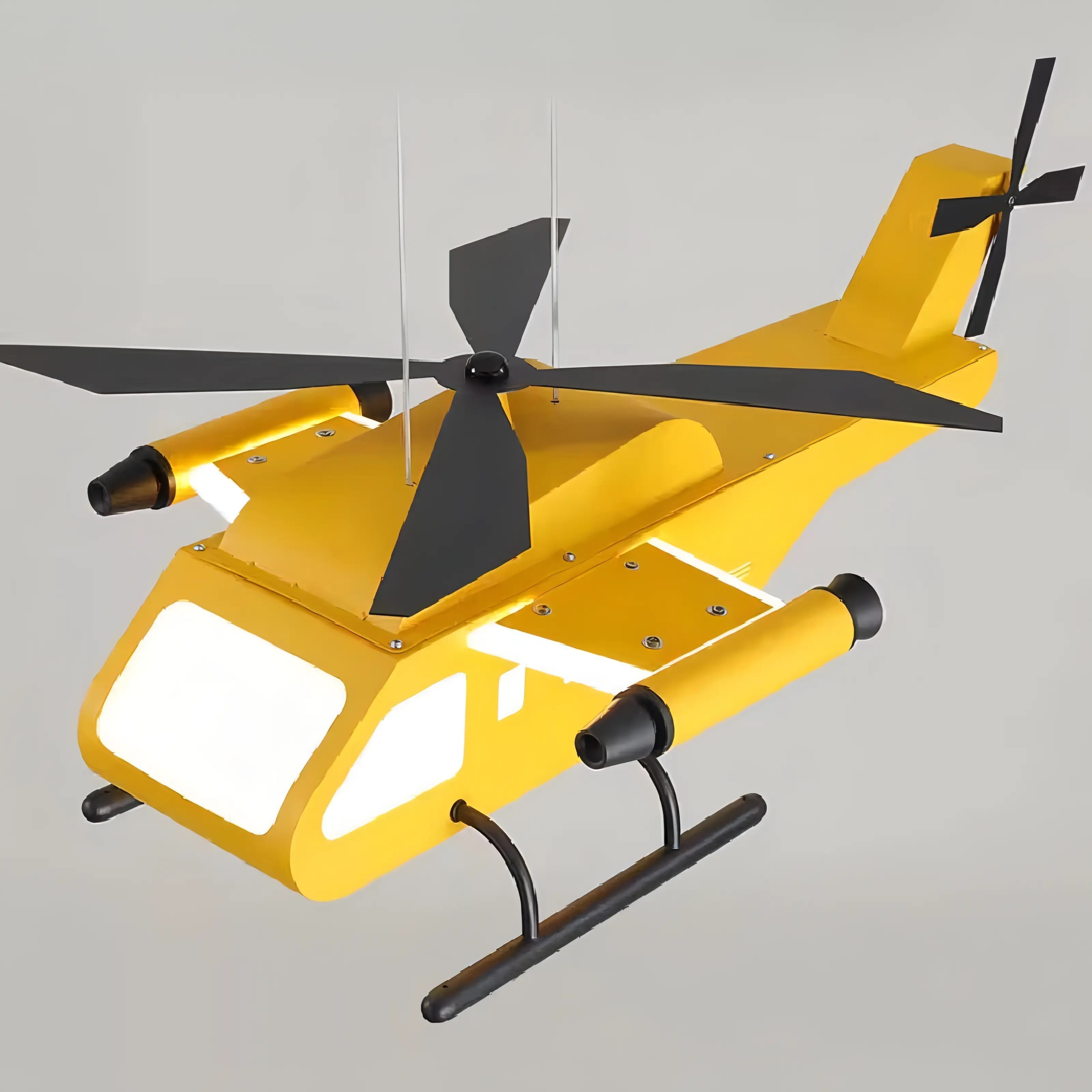 Anguiano - Hanging Combat Helicopter Children's Ceiling Light