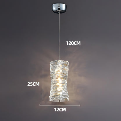 Zayd - Twisted Crystal Glass Hanging Pendant Ceiling Light
