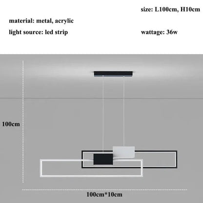 Long Thin Modern Hanging LED Chandelier properties