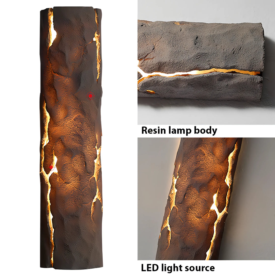 Perales - Wood Tree Style Resin Outdoor Waterproof Wall Light