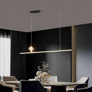 Ivonne - Minimalist Thin Beam Crystal Hanging Pendant Ceiling Light