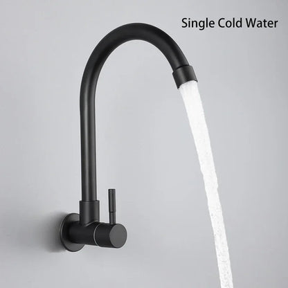 Malka - Rotatable Modern Black Single Handle Cold Water Kitchen Drinking Tap