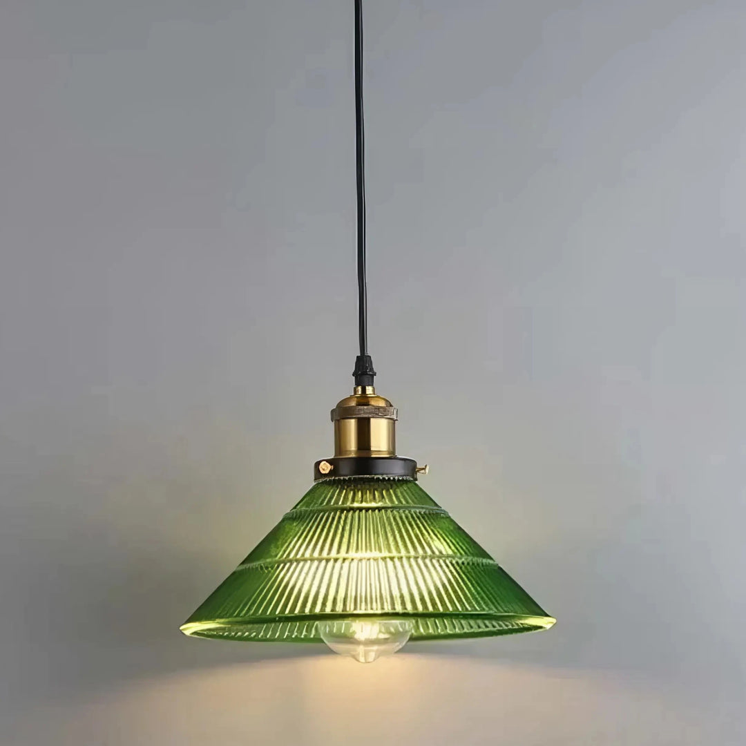 Olga - Round Green Glass Pendant Hanging Light