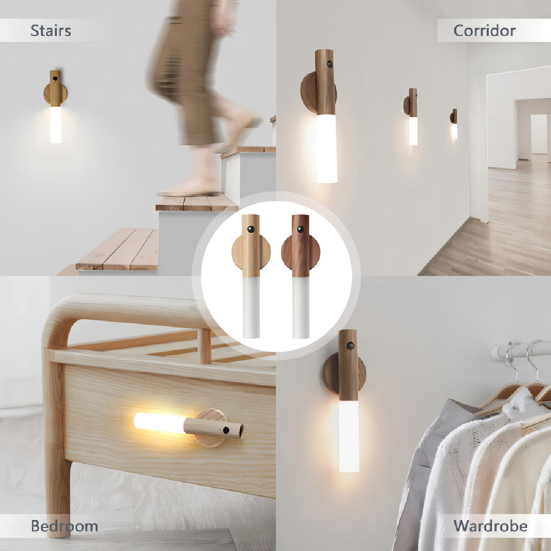 Mylo - Detachable Sensor On/Off Reachable Wood Wall Light