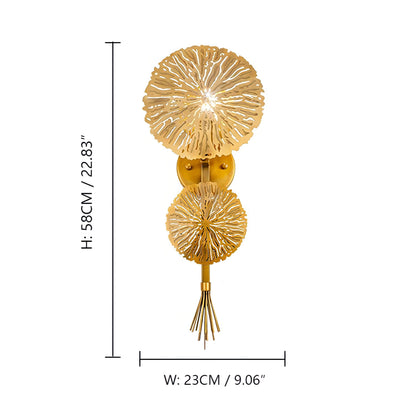 Dilan - Gold Multi Head Patterned Leaf Wall Light