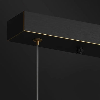 Phitrite - Modern Long Bar Multi Head Black Hanging Ceiling Light Chandelier