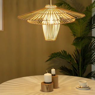 Leticia - Hand-Woven Rattan Round Pendant Ceiling Light
