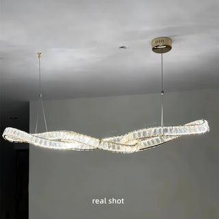 Molly - Modern Hanging Twisted Glass Ceiling Chandelier