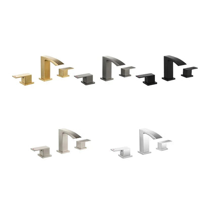 Valadez - Modern Dual Handle Brass Waterfall Basin Mixer Tap