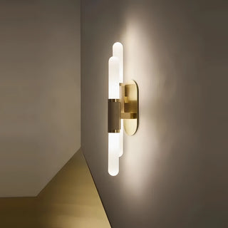 Shira - Modern Gold Tube Milk Glass Wall Light