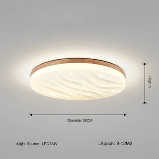 Benito - Modern Thin White Milk Shade Wooden And Acrylic Ceiling Light