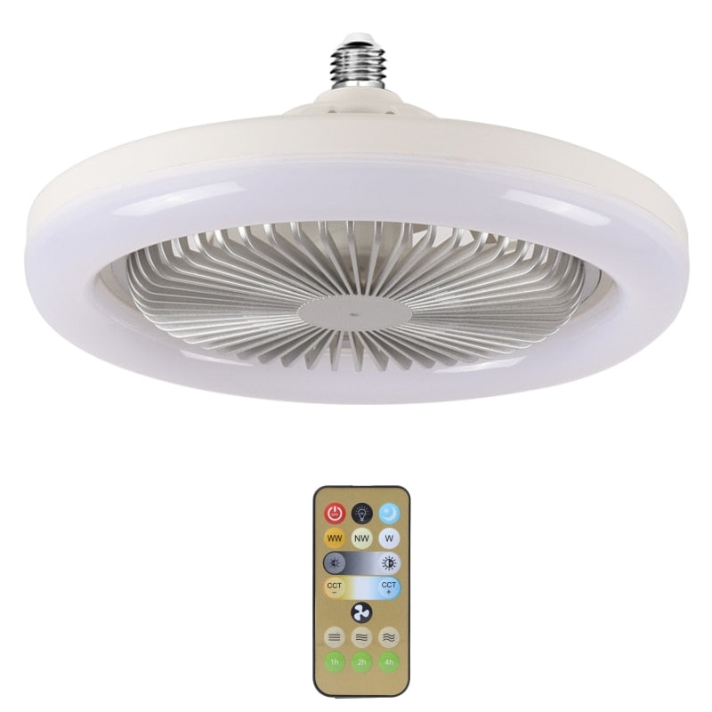 Manraj - 2-in-1 Ceiling Fan Light E27 LED 30W