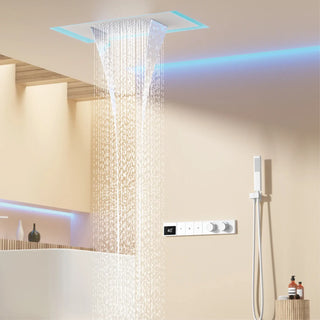 Leyva - Brass Ceiling Mounted Shower System with Dual Hot & Cold Controls