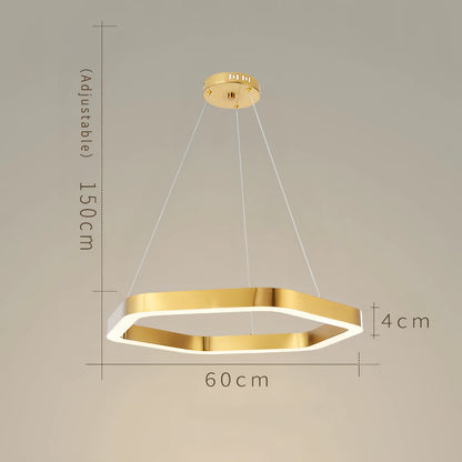 Elouise - Hexagon LED Gold Ceiling Chandelier