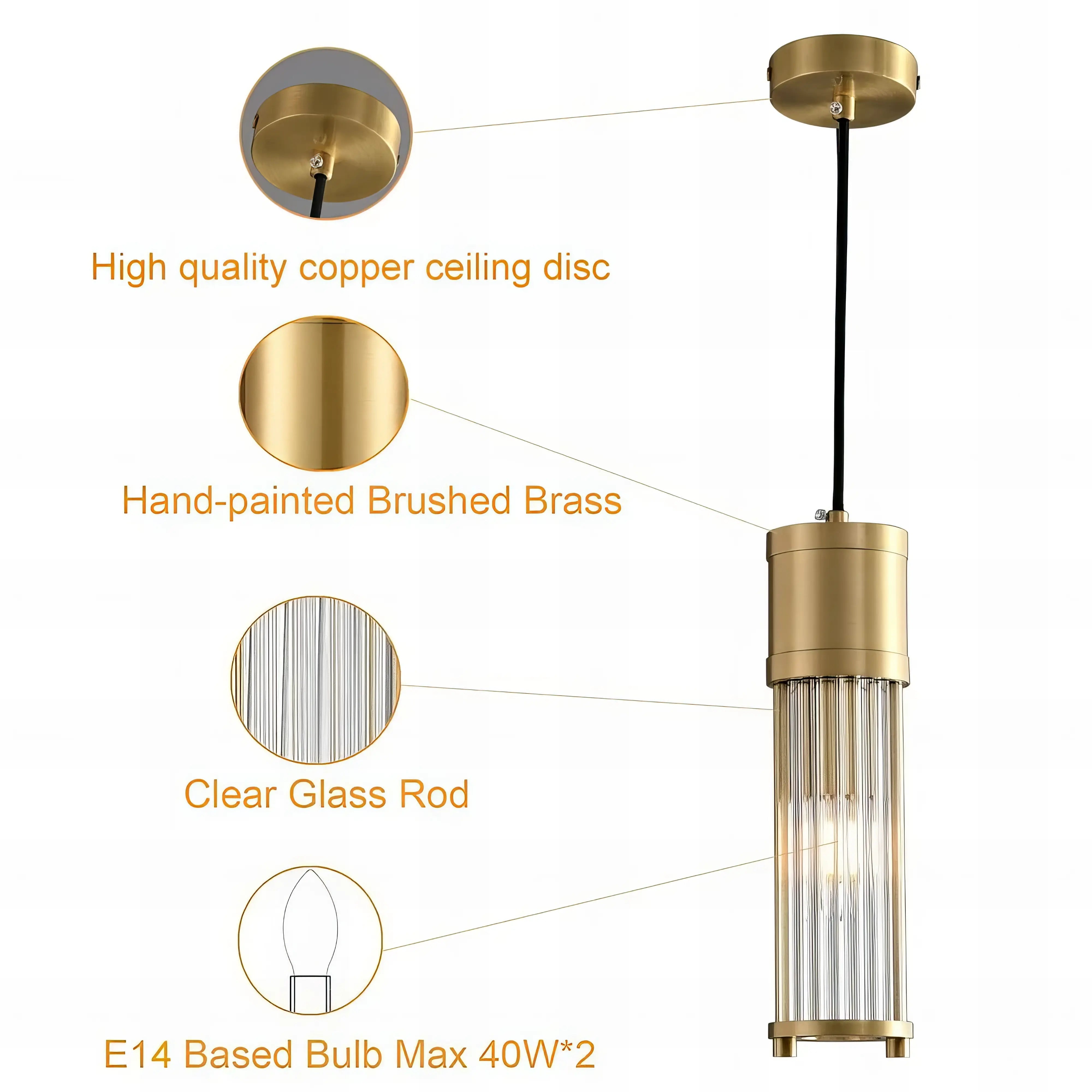 Louise - Modern Caged Glass Pendant Hanging Ceiling Light