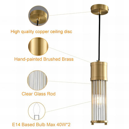 Louise - Modern Caged Glass Pendant Hanging Ceiling Light