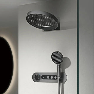 Cordell - Brass Round Waterfall Shower System with Digital Display