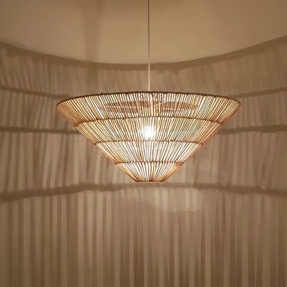 Natali - Rattan Hand-Knitted Cone Ceiling Light