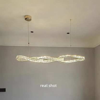 Molly - Modern Hanging Twisted Glass Ceiling Chandelier