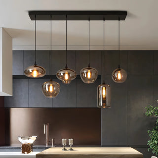 Filomena - Nordic Smoke Grey Glass Hanging Pendant Ceiling Light