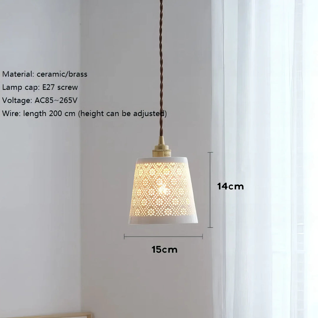 Paris - Ceramic Patterned Shade Pendant Ceiling Light