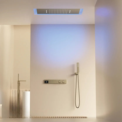 Leyva - Brass Ceiling Mounted Shower System with Dual Hot & Cold Controls