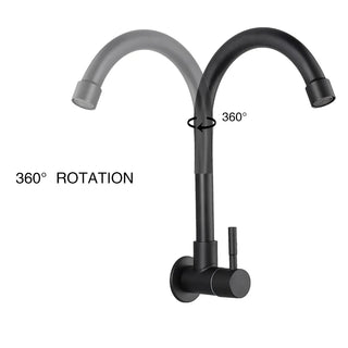 Malka - Rotatable Modern Black Single Handle Cold Water Kitchen Drinking Tap