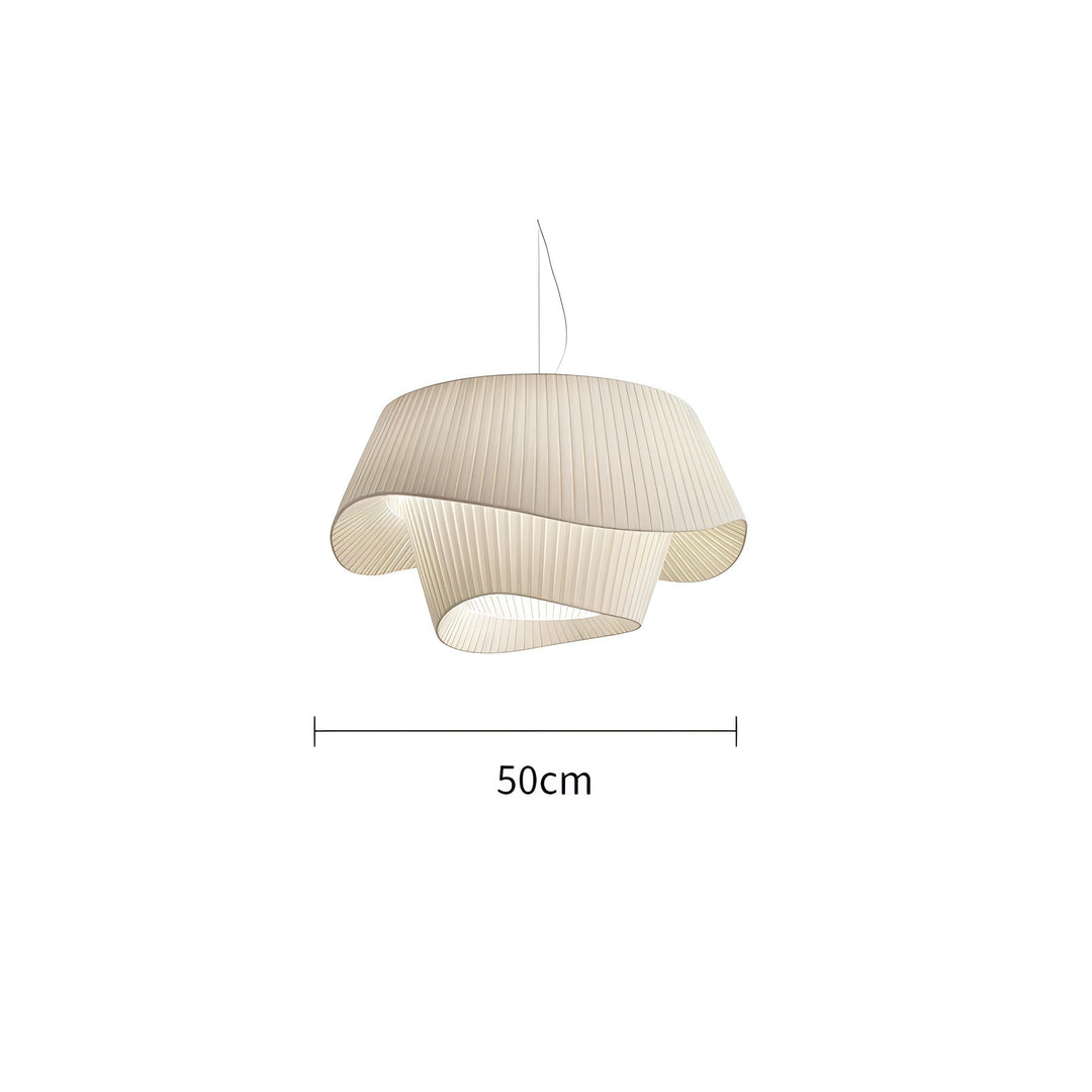 Ilka - Fabric White Wave Double Shade Round Ceiling Light