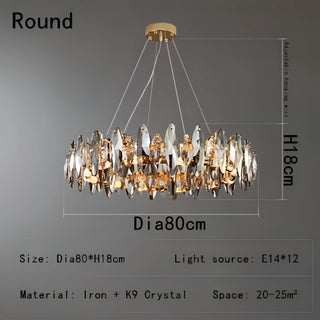 Annelie - Smoked Transparent Crystal Ceiling Chandelier