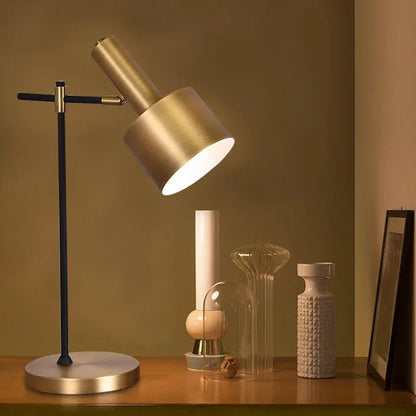 Ahrens - Adjustable Head Gold Desk Light