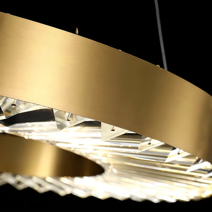 Jill - Modern Round Tiered Patterned Glass Ceiling Chandelier