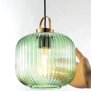 Cira - Green Patterned Glass Hanging Pendant Ceiling Light