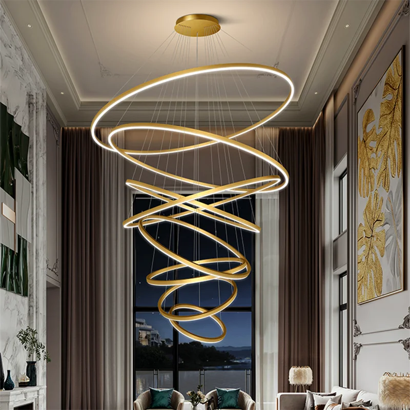 Navar - Modern Hanging Round Ring Ceiling Chandelier