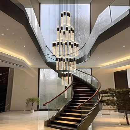 Kendra - Modern Sparkly LED Tube Ceiling Round Chandelier