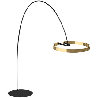 Ase - Modern Gold Long Curved Arm LED Floor Light