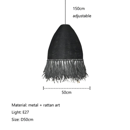 Anika - Wicker Hand-Knitted Pendant Round Ceiling Light