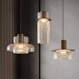 Kaya - Cracked Glass Style Hanging Round Pendant Ceiling Light